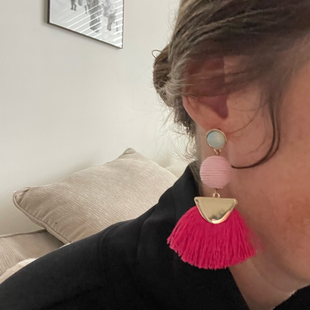 Tricolor Tassel Earrings - Picture 3 of 3